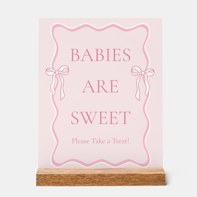 Señal Acrílica Los bebes rosados de Baby Shower son un dulce favo (Subido por el creador)