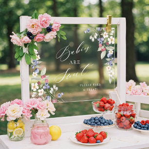 Señal Acrílica Los Bebés Son Dulces Tomen Un Trío Berries Y Flore