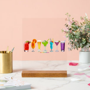 Señal Acrílica Los cócteles alcohólicos LGBTQIA gay de SlipperyJo