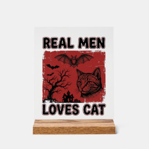 Señal Acrílica Los hombres de verdad aman la camiseta vintage de 