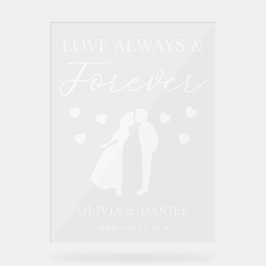 Señal Acrílica Love Always & Forever Personalized Wedding