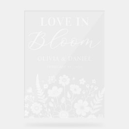 Señal Acrílica Love in Bloom Custom Wedding Welcome