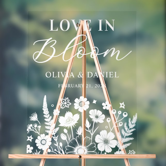Señal Acrílica Love in Bloom Custom Wedding Welcome (Neutral )