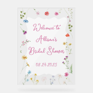 Señal Acrílica Love in Blue Bridal Shower Sign