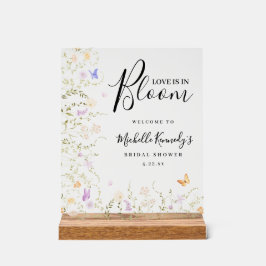 Señal Acrílica Love Is In Bloom Bridal Shower Welcome Sign 