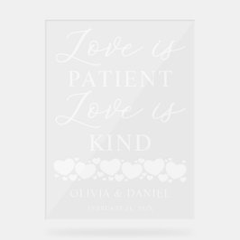 Señal Acrílica Love is Patient, Love is Kind Custom Wedding