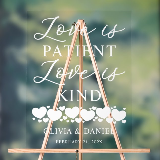 Señal Acrílica Love is Patient, Love is Kind Custom Wedding (Neutral )