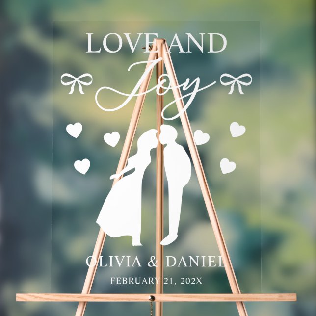 Señal Acrílica Love & Joy Custom Wedding (Neutral )