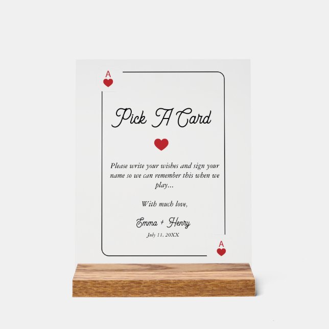 Señal Acrílica Lucky in Love Grab a Card Acrylic Sign (Anverso)