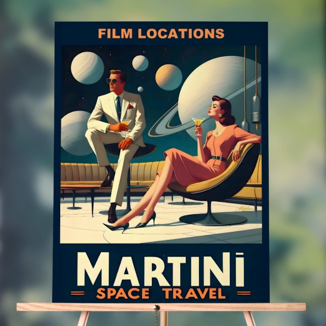 Señal Acrílica Lugares de películas de Martini Space Travel Poste (Neutral )