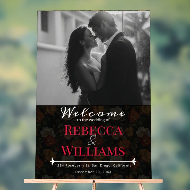 Señal Acrílica Lujoso Rosa Flor Rústico Boda Rótulos (Neutral )