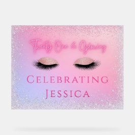 Señal Acrílica Luxe Pink Twenty One y el brillante cumpleaños 21