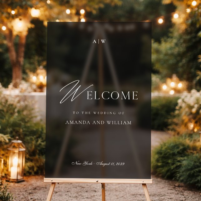 Señal Acrílica Luxury Dark Acrylic Wedding Welcome Sign (Subido por el creador)