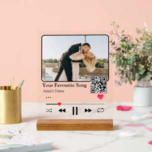 Señal Acrílica Luz Nocturna de Código de Canción Personalizada Pa