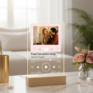 Señal Acrílica Luz Nocturna LED Romántica con Código de Canción P