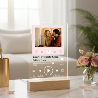 Señal Acrílica Luz Nocturna LED Romántica con Código de Canción P