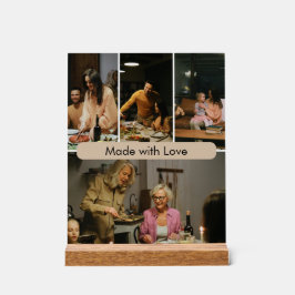 Señal Acrílica Made with Love Custom Family Photo Acrylic Sign