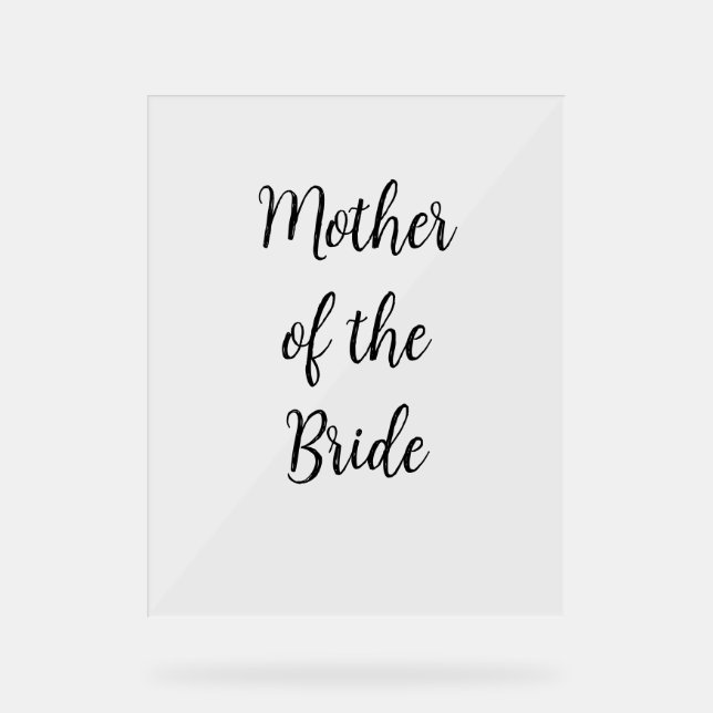 Señal Acrílica Madre de la novia Boda simple tipografía azul (Anverso)