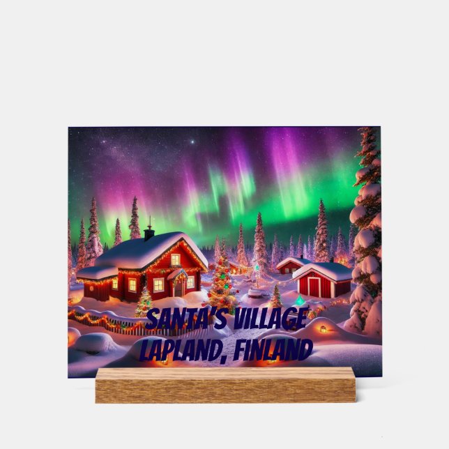Señal Acrílica Magical Winter Wonderland: El pueblo de Santa (Anverso)