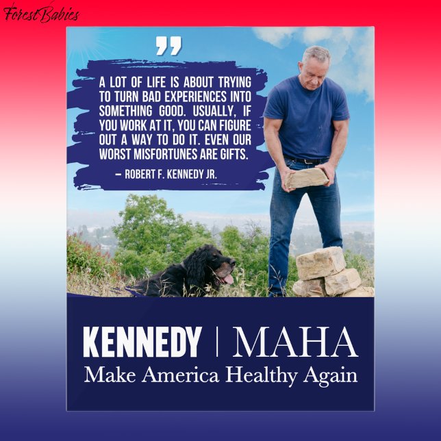 Señal Acrílica MAHA Hacerá a Estados Unidos saludable nuevamente  (MAHA Robert F Kennedy jr, RFK jr Dog, Bobby Kennedy Make America Healthy Again Quote 🇺🇸)