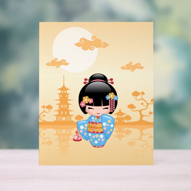 Señal Acrílica Maiko Kokeshi Muñeca Cute Geisha Chica Amarillo (Neutral )