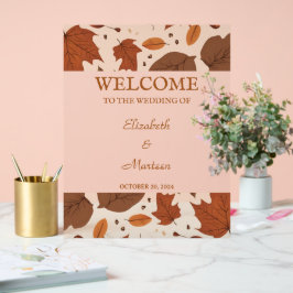 Señal Acrílica Maíz ruidosa beige marrón deja Boda de otoño