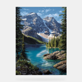 Señal Acrílica Majestic Mountain Lake Poster – Realistic Nature L