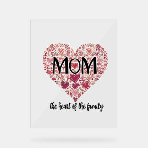 Señal Acrílica Mamá, el corazón de la familia - una madre signifi
