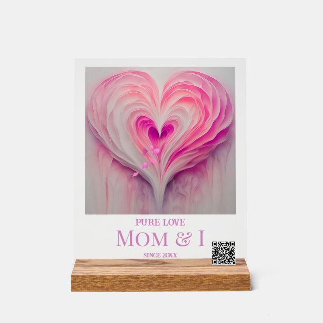 Señal Acrílica Mamá y yo somos "amor puro" (Anverso)