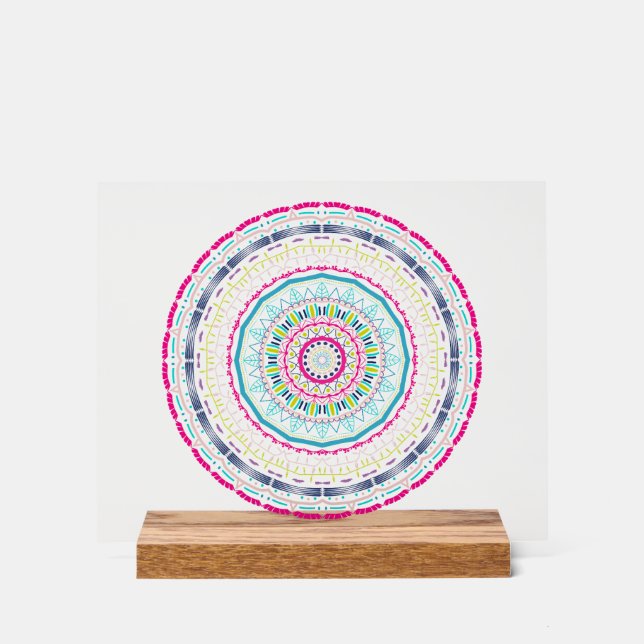 Señal Acrílica mandala colorido (Anverso)