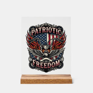 Señal Acrílica Manillares de Libertad Patriótica Motociclista Lib