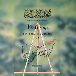 Señal Acrílica Manos de mano Nikah Signo de bienvenida acrílico