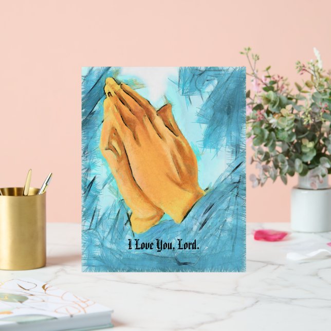Señal Acrílica Manos en oración, Te amo, Señor, (Boda)