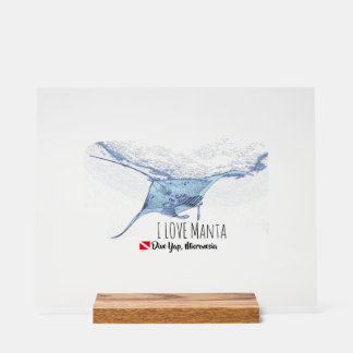 Señal Acrílica Manta Ray Silhouette