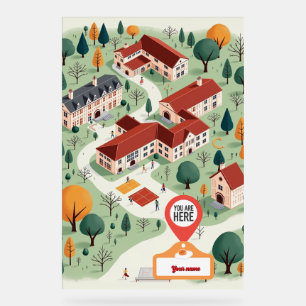 Señal Acrílica Mapa de la escuela personalizado con "Estás aquí"
