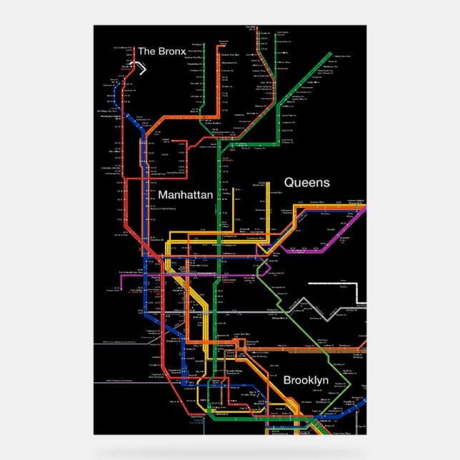 Señal Acrílica Mapa del metro de NY-City (Anverso)
