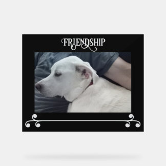 Señal Acrílica Marco de amistad en blanco y negro para foto de pe