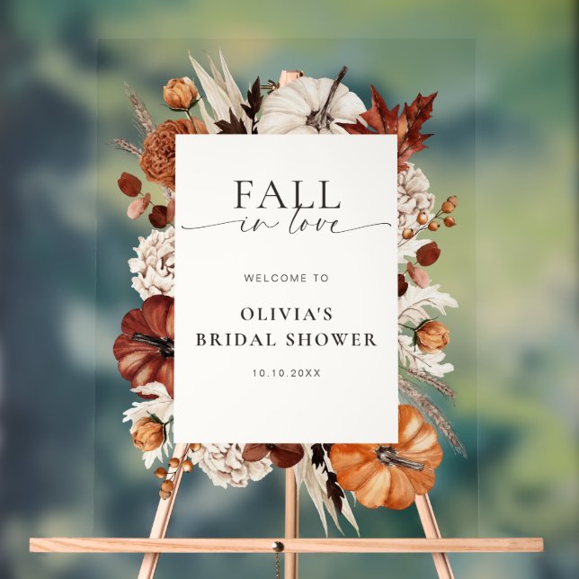 Señal Acrílica Marco de Calabaza Neutral de Otoño Bienvenida (Neutral )