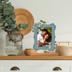 Señal Acrílica Marco de foto de Eucalyptus Deco Azul