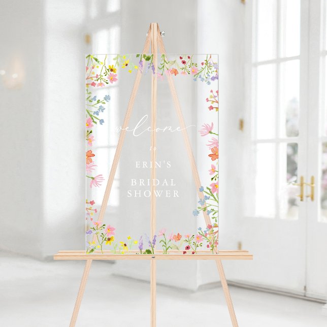 Señal Acrílica Marco rústico de flores silvestres Bienvenida a la (Subido por el creador)