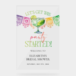 Señal Acrílica Margarita Empecemos a este Fiesta