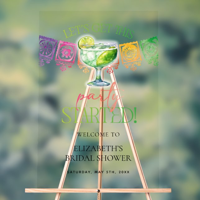 Señal Acrílica Margarita Empecemos a este Fiesta (Neutral )