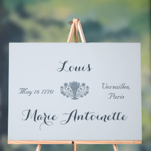 Señal Acrílica Marie Antoinette Boda Rococo Dusty Blue