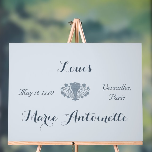 Señal Acrílica Marie Antoinette Boda Rococo Dusty Blue (Neutral )