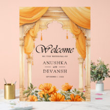 Marigold Floral Indian Hindu Wedding Welcome
