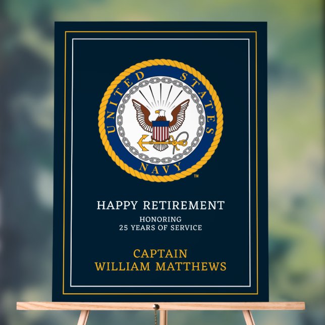 Señal Acrílica Marina de Estados Unidos | Emblema naval | Jubilac (Neutral )