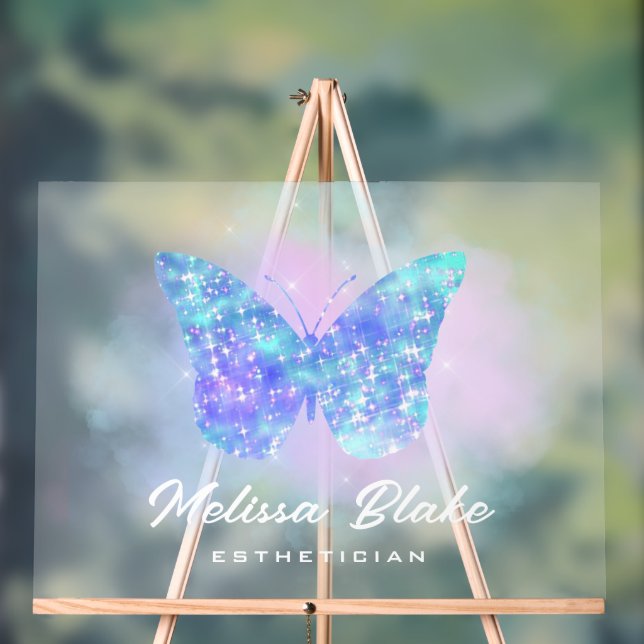 Señal Acrílica mariposa azul (Neutral )