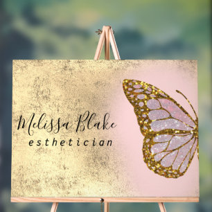 Señal Acrílica mariposa rosa