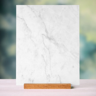 Señal Acrílica Mármol Blanco Moderno