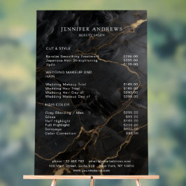 Señal Acrílica Mármol, oro negro, salón